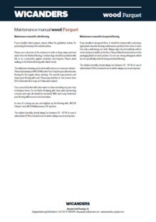Maintenance wood Parquet